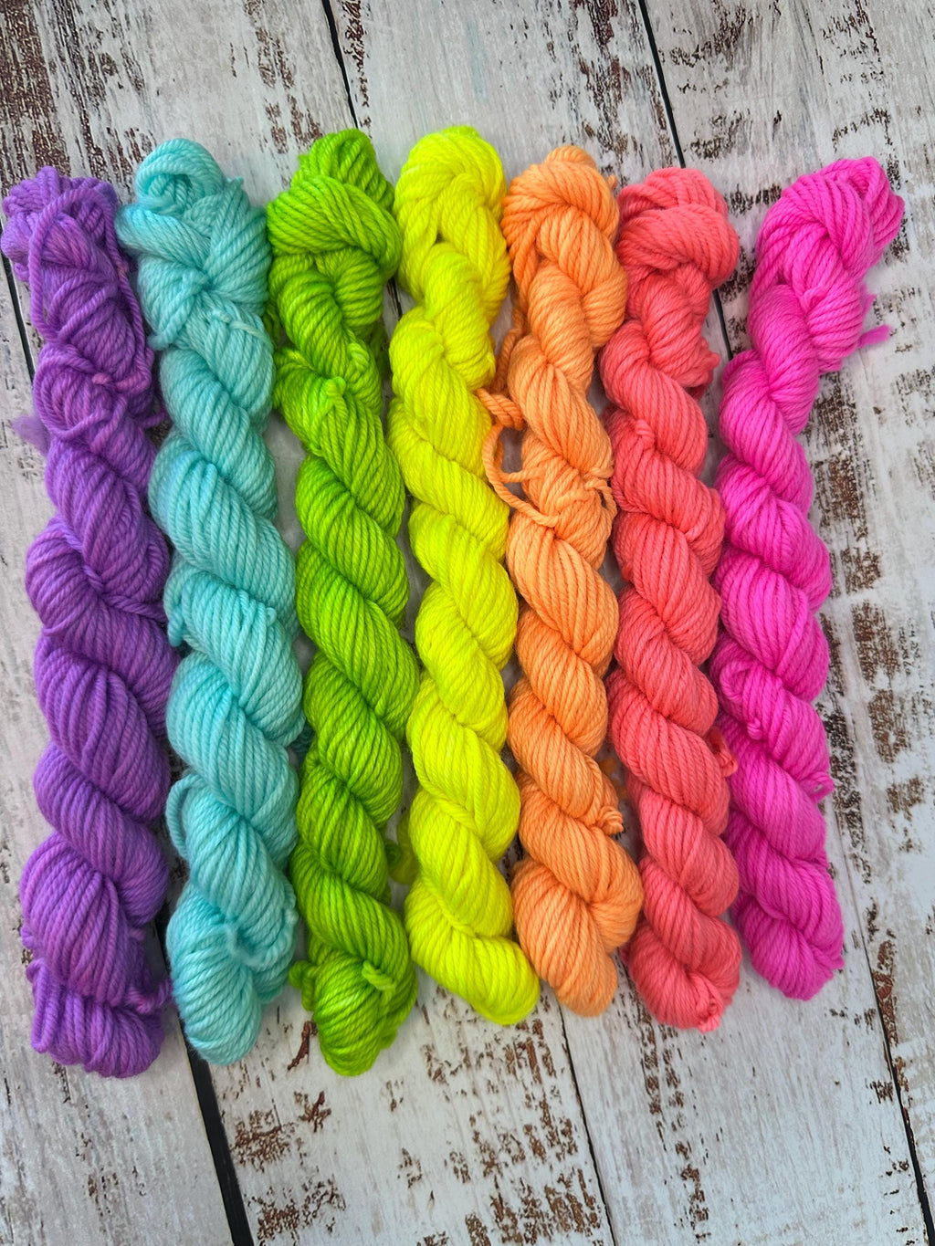 Neon Rainbow Mini Skein Set