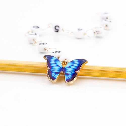 Blue Butterfly Chain Row Counter