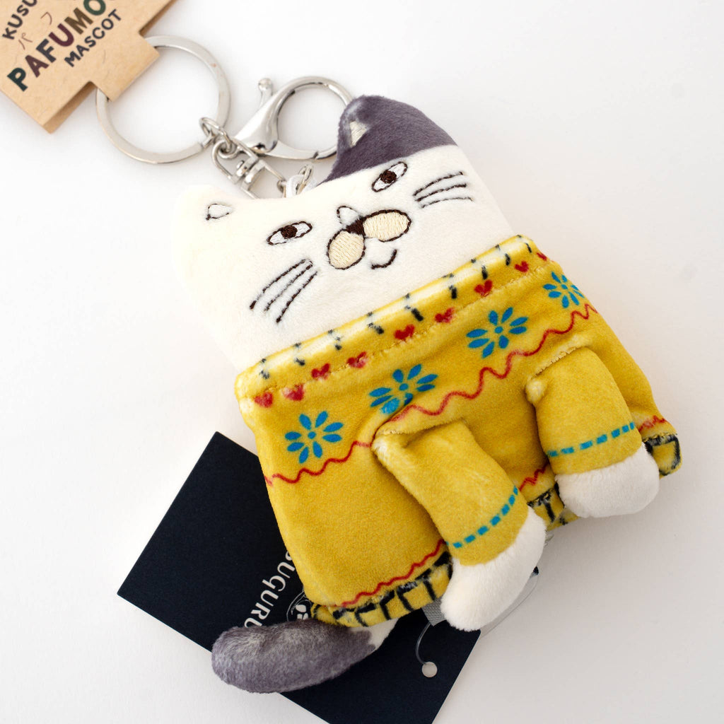 Kusuguru Japan Chubby Cat Plush Keychain Bag Charm