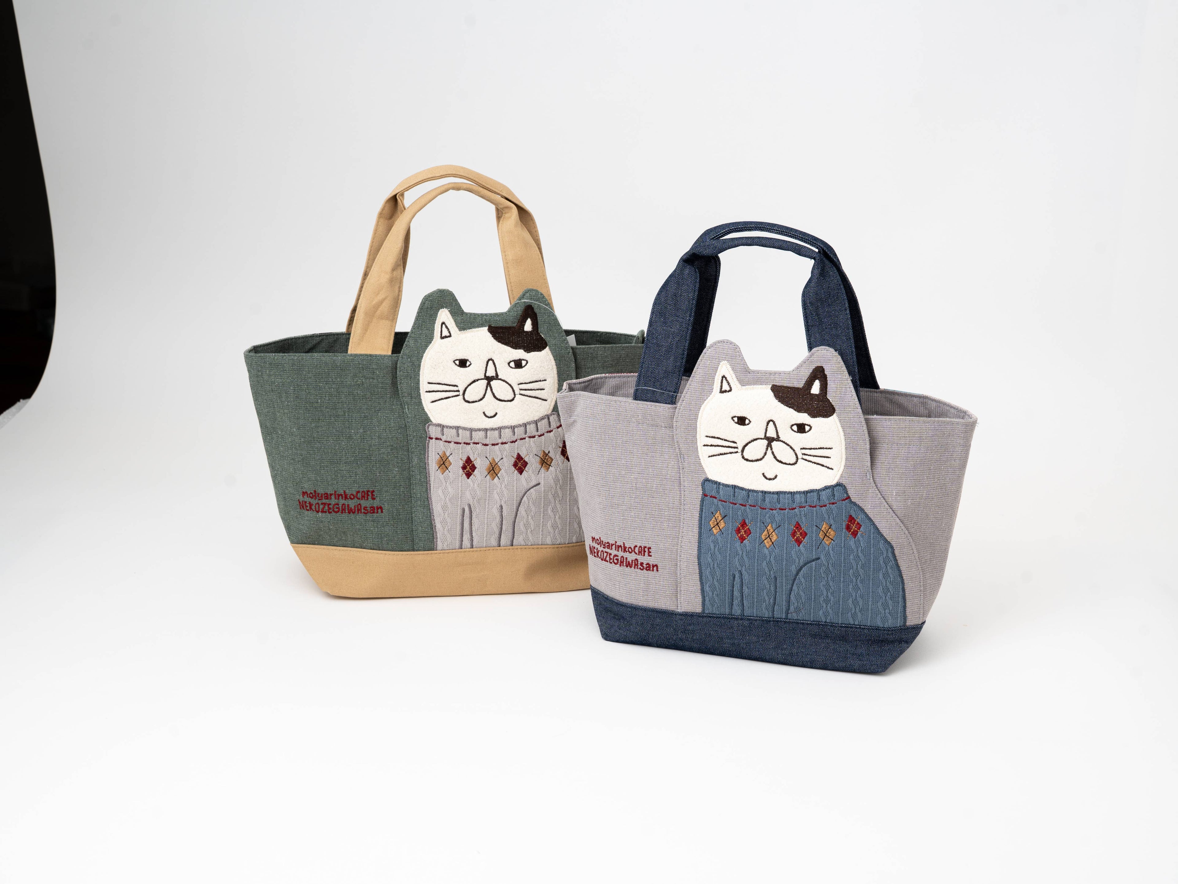 Kusuguru Japan Fat Cat Fabric Lunch Tote B- two color