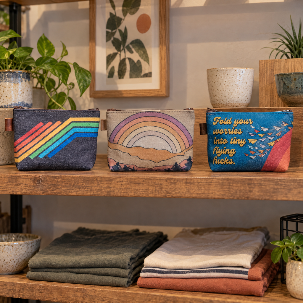 Y'all Means All Mountain Handprinted Canvas Zipper Pouch