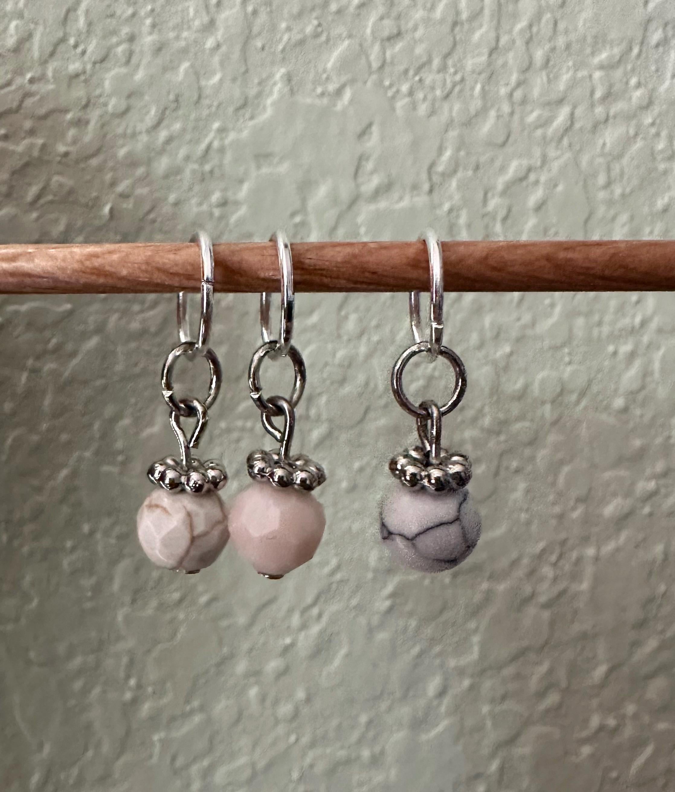 Stone Bead stitch marker set - 3 piece