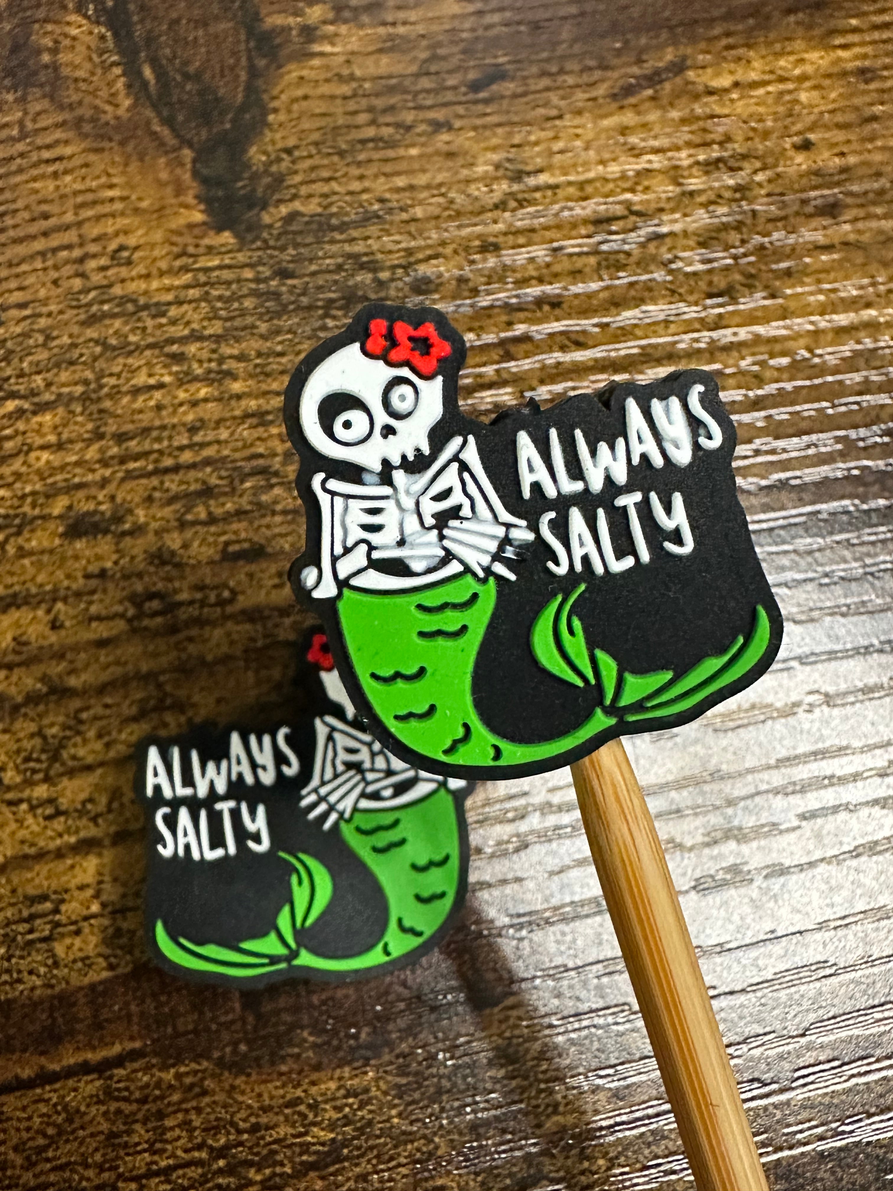 Always salty Skeleton mermaid stitch stoppers