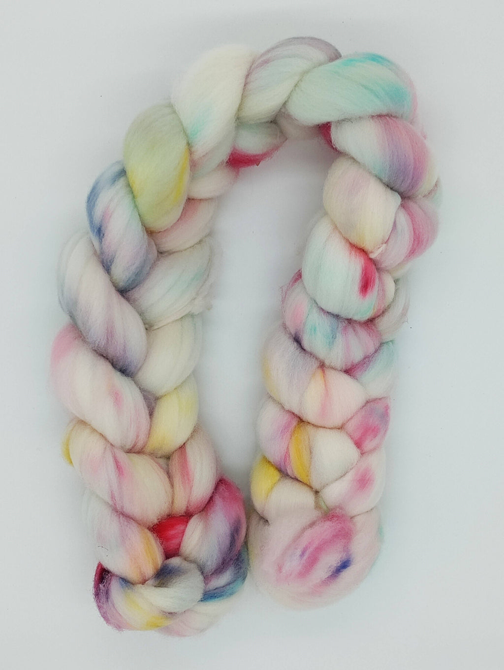 HM Lloyd Merino Hand Dyed Roving - 100 g. braids - OOAK Sprinkles