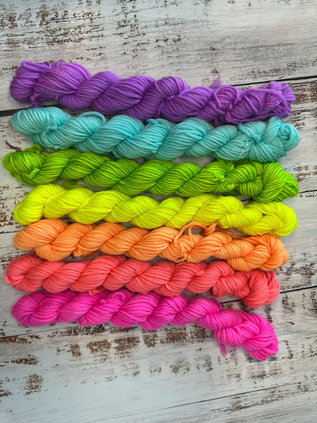 Neon Rainbow Mini Skein Set
