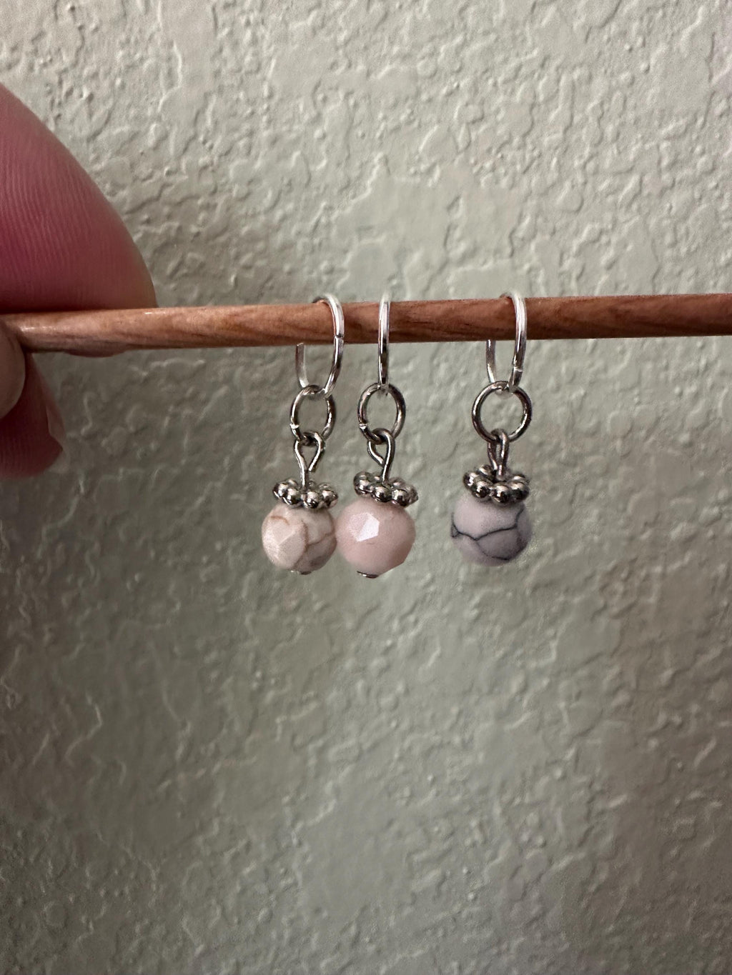 Stone Bead stitch marker set - 3 piece