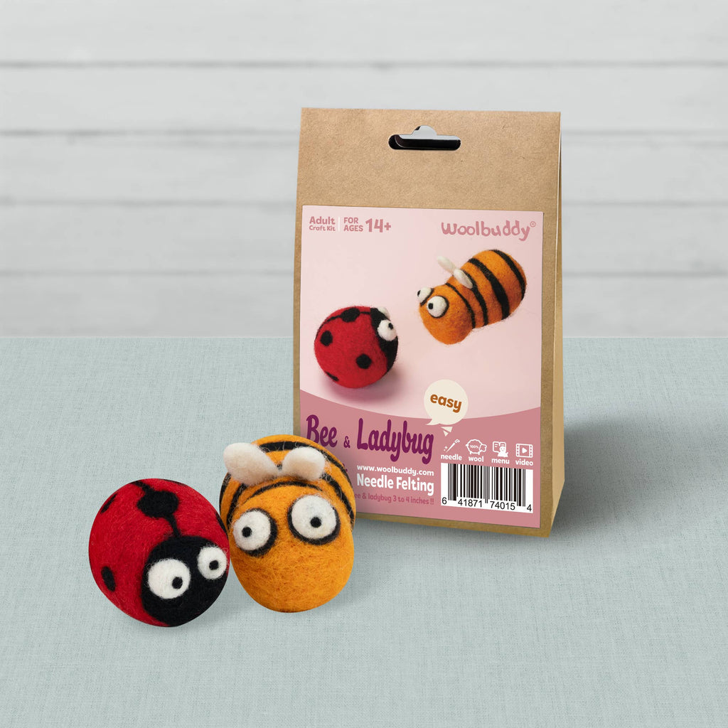 DIY Needle Felting Kit - Bee and Ladybug