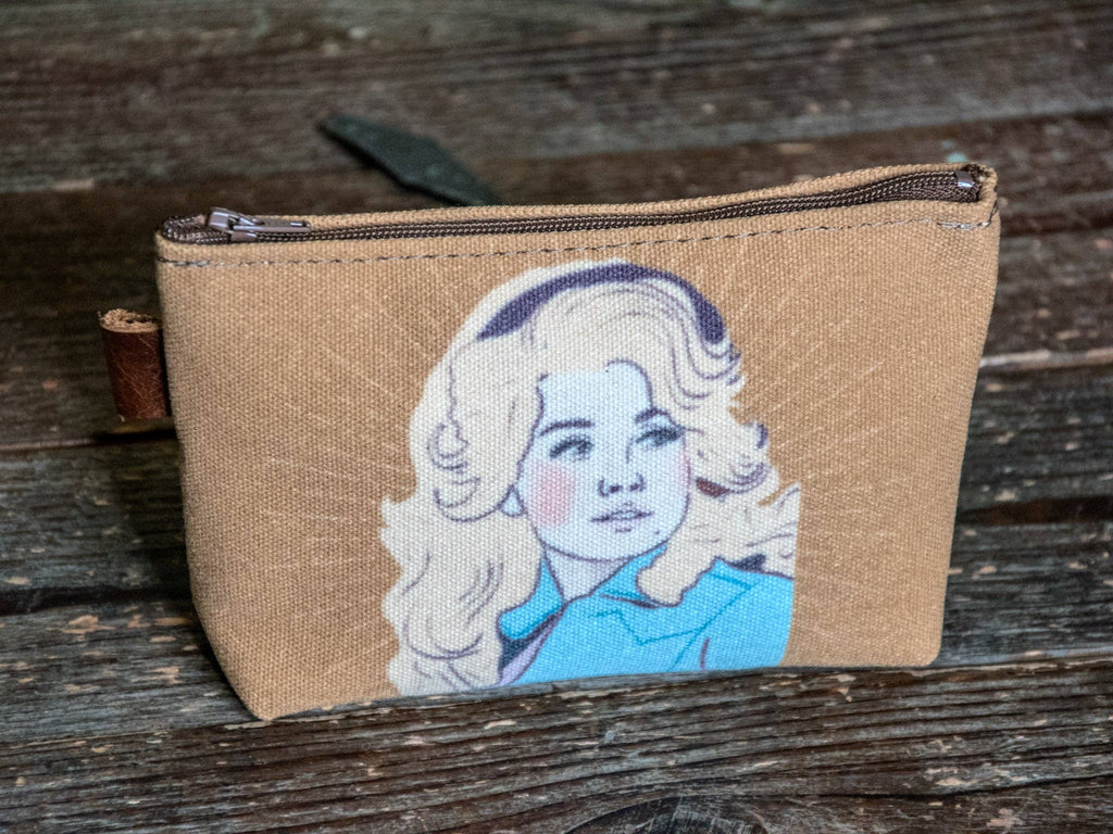 Dolly Hand Printed Canvas Zipper Pouch