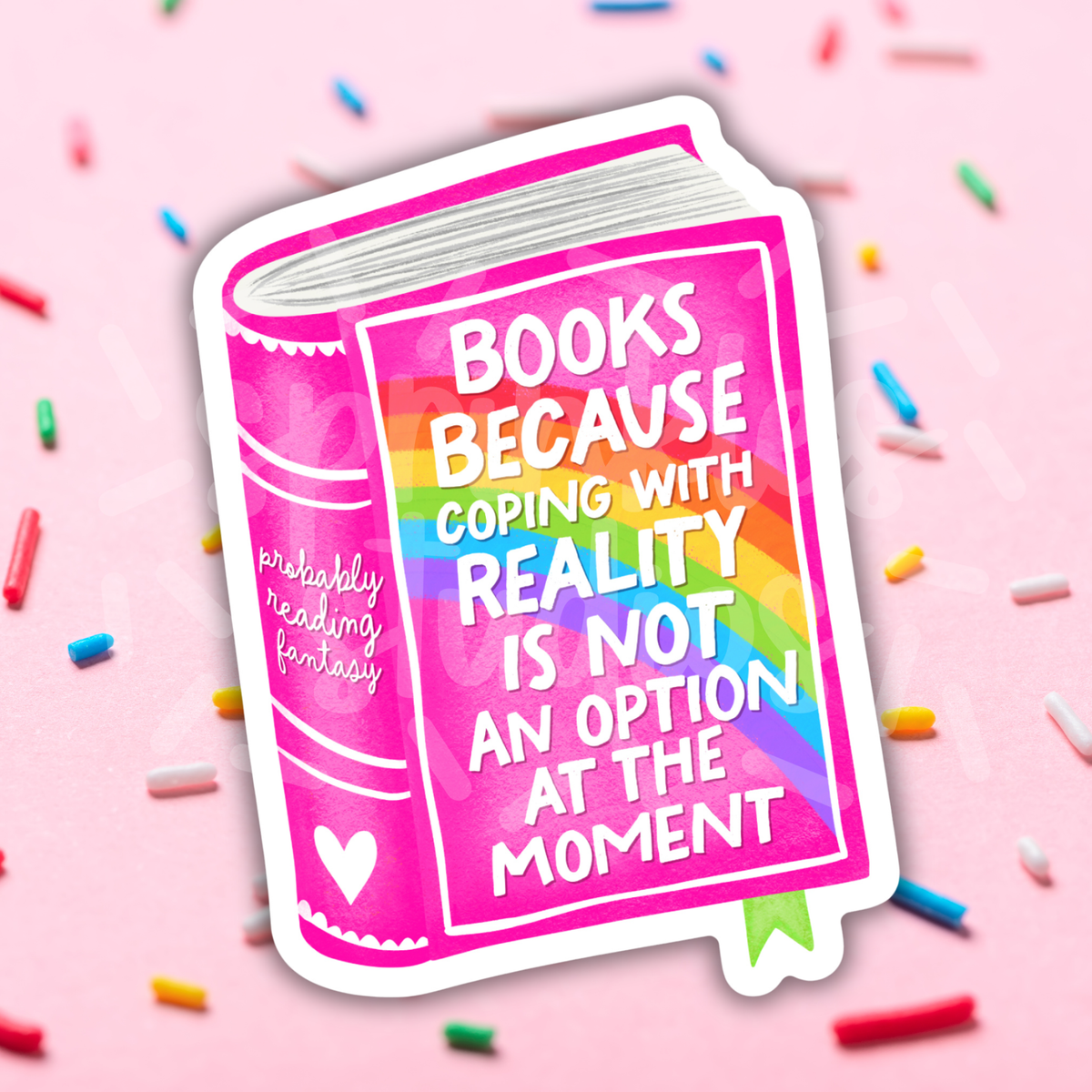Books Coping With Reality Vinyl Sticker