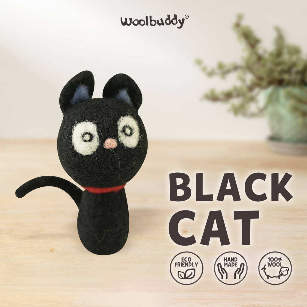 Needle Felting Kit – DIY Black Cat craft kit for beginners