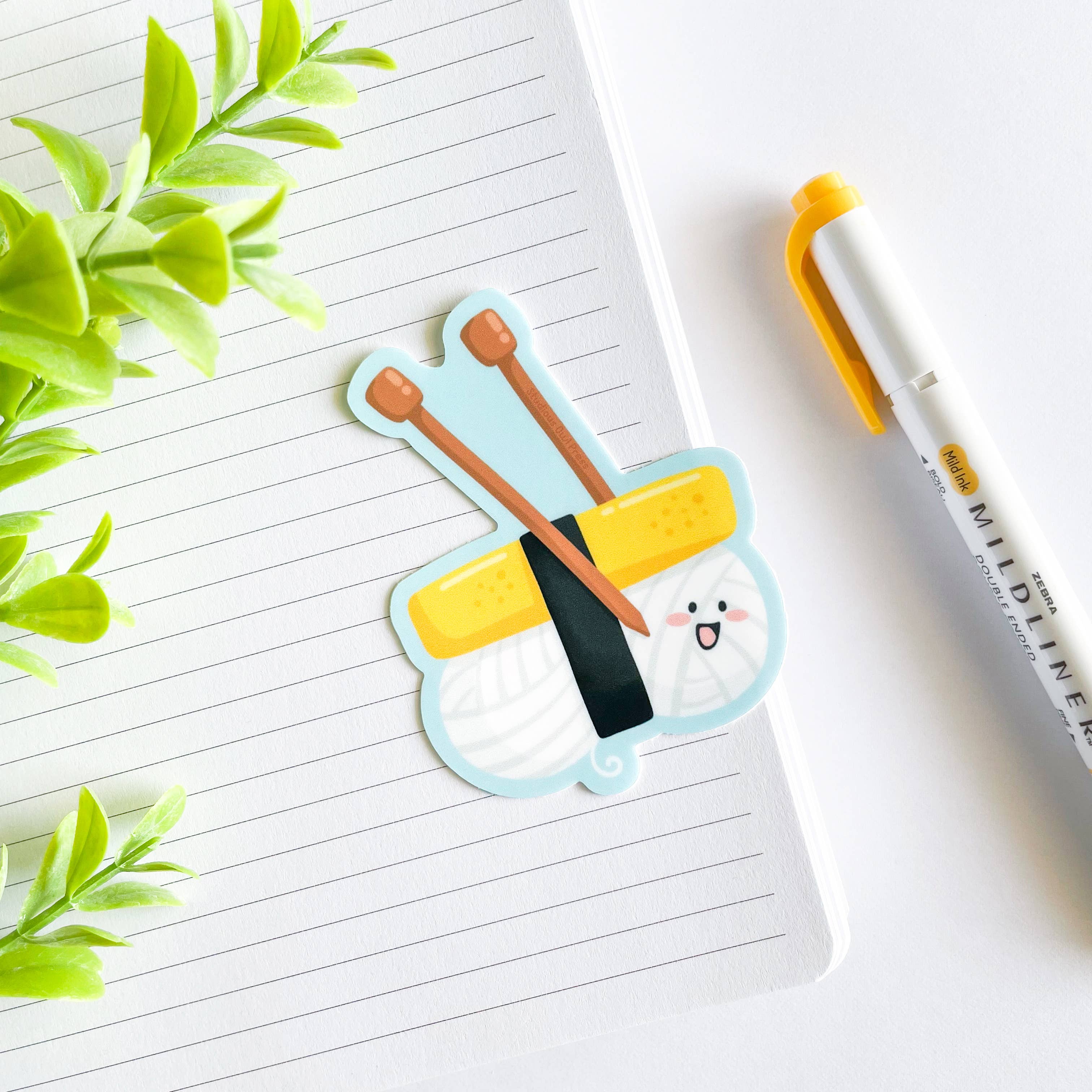 Cute Tamago Yarn Sushi Waterproof Matte Vinyl Sticker