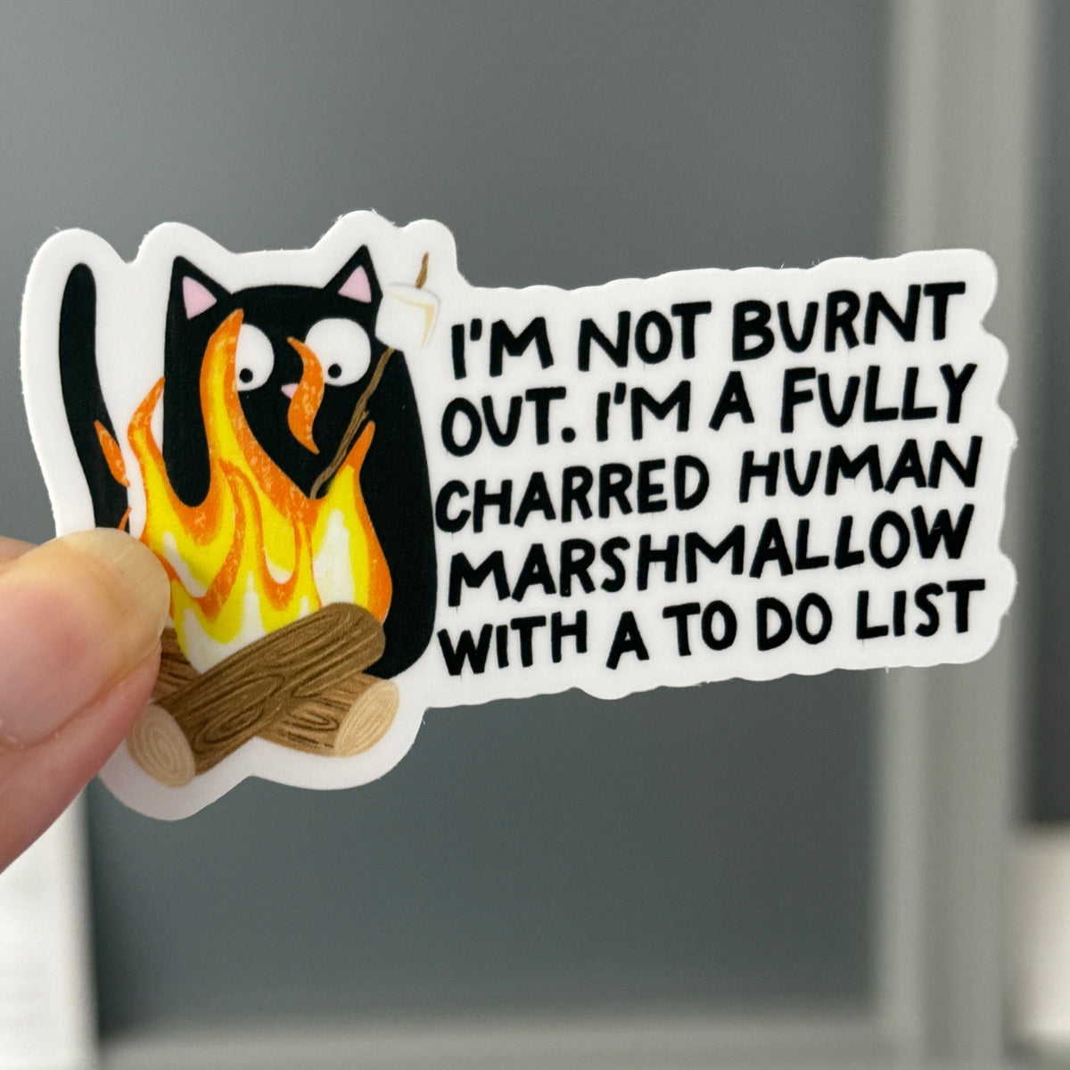 Charred Human Marshmallow Vinyl Sticker