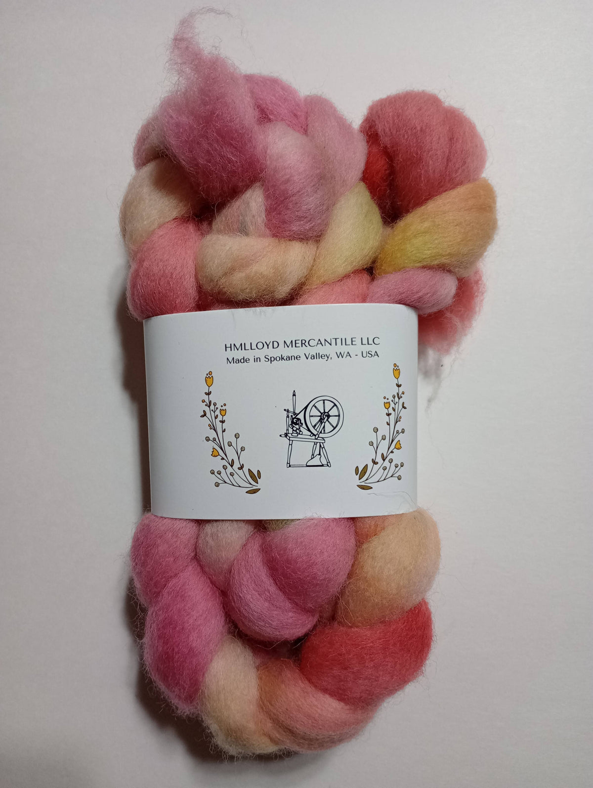 HM Lloyd Shetland Hand Dyed Roving - 100 g. braids - OOAK Starburst
