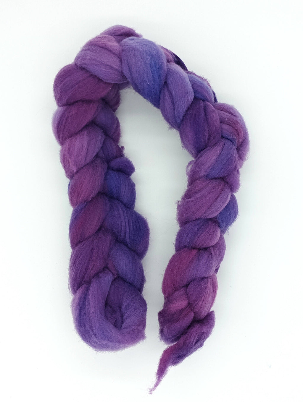 HM Lloyd Merino Hand Dyed Roving - 100 g. braids - Deep Purple 100