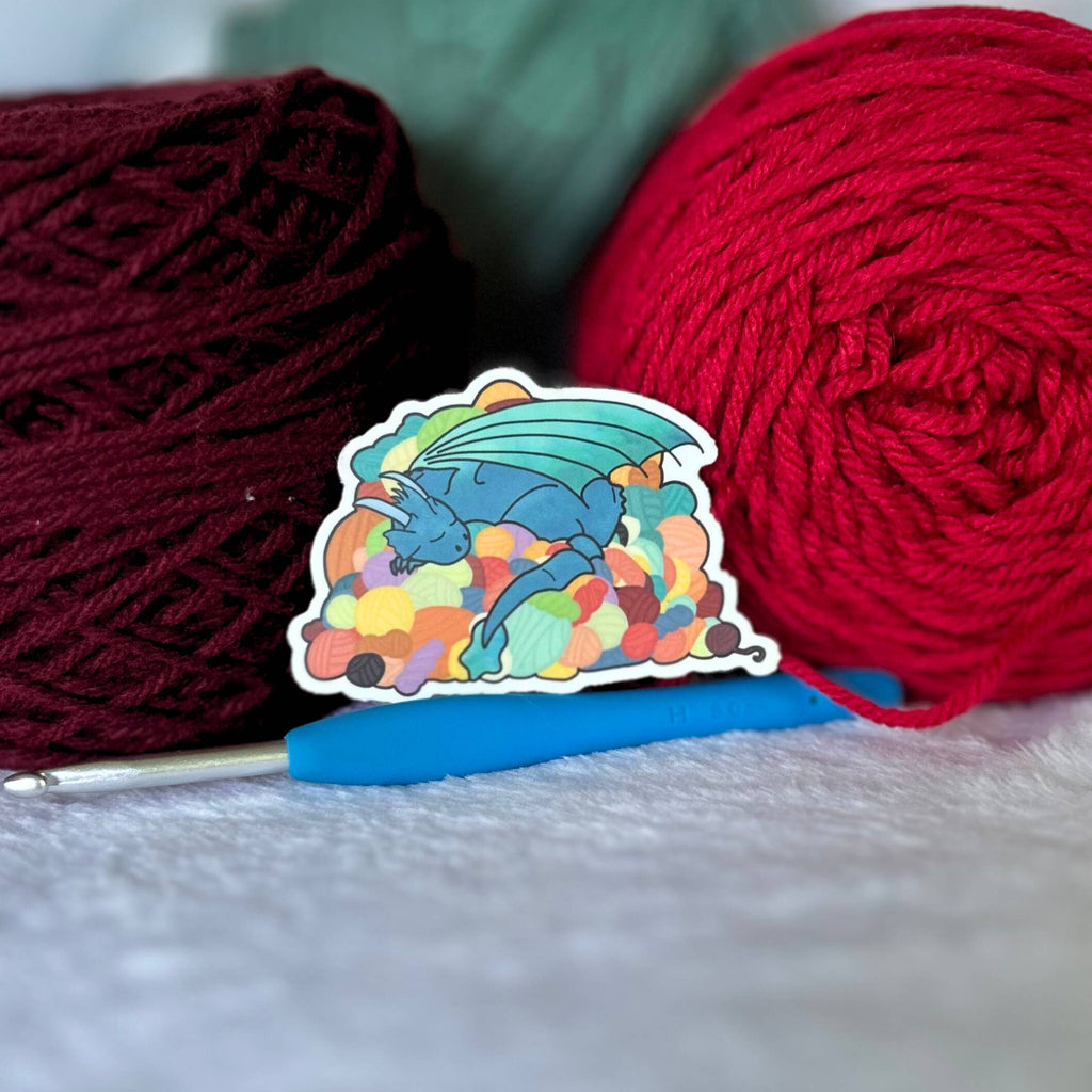 Dragon's Yarn Hoard Sticker