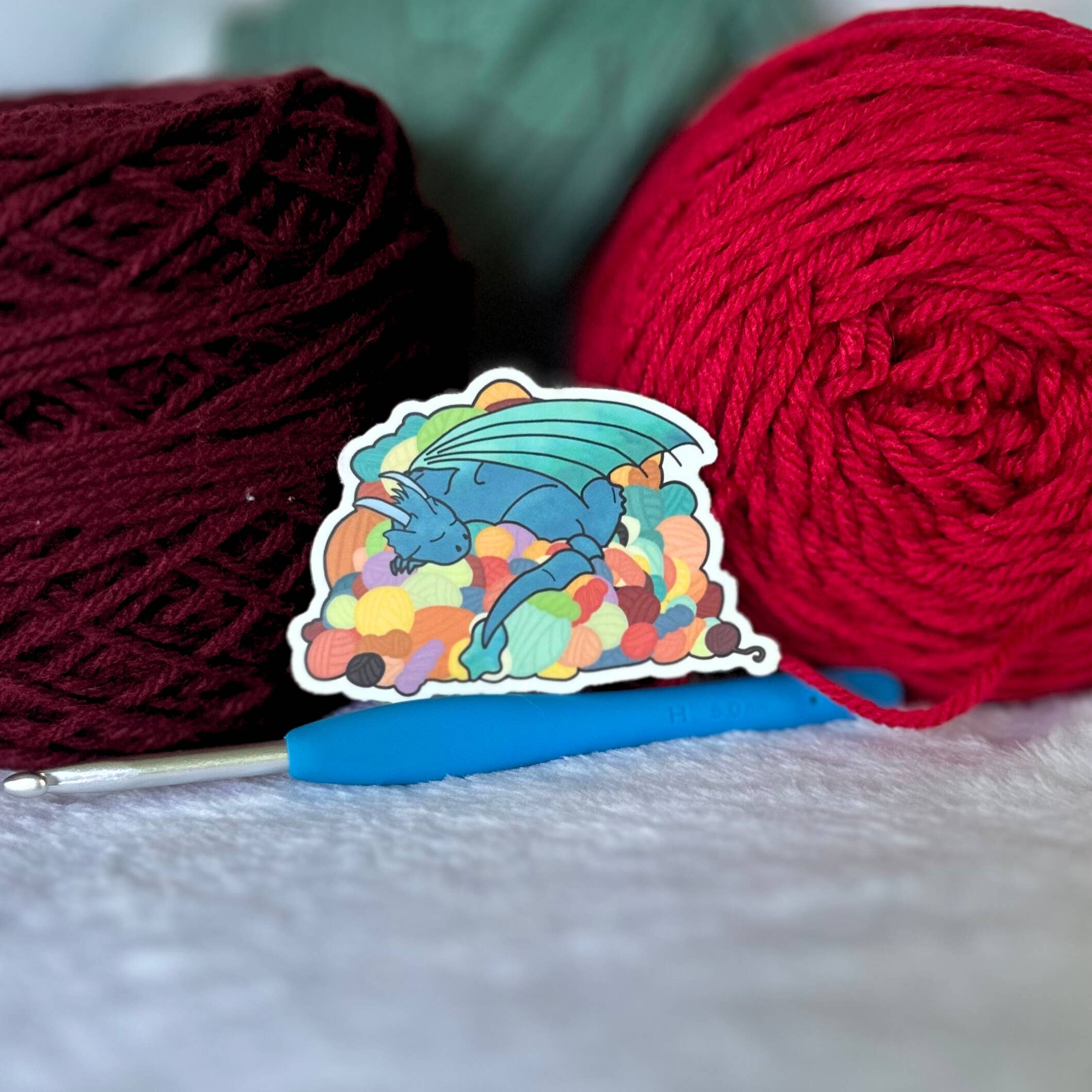 Dragon's Yarn Hoard Sticker