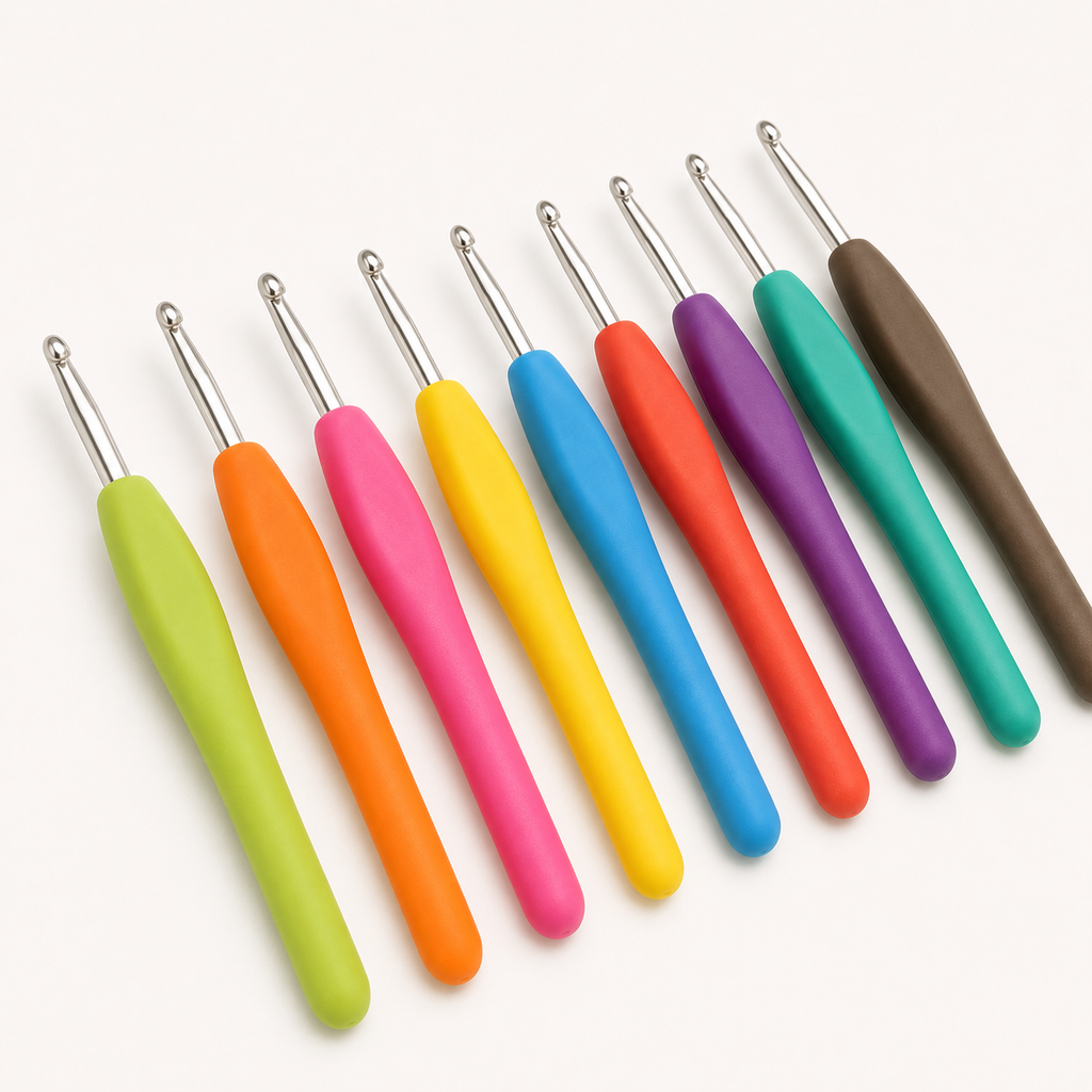 9-Piece Ergonomic Crochet Hook Set, 2.0–6.0 mm
