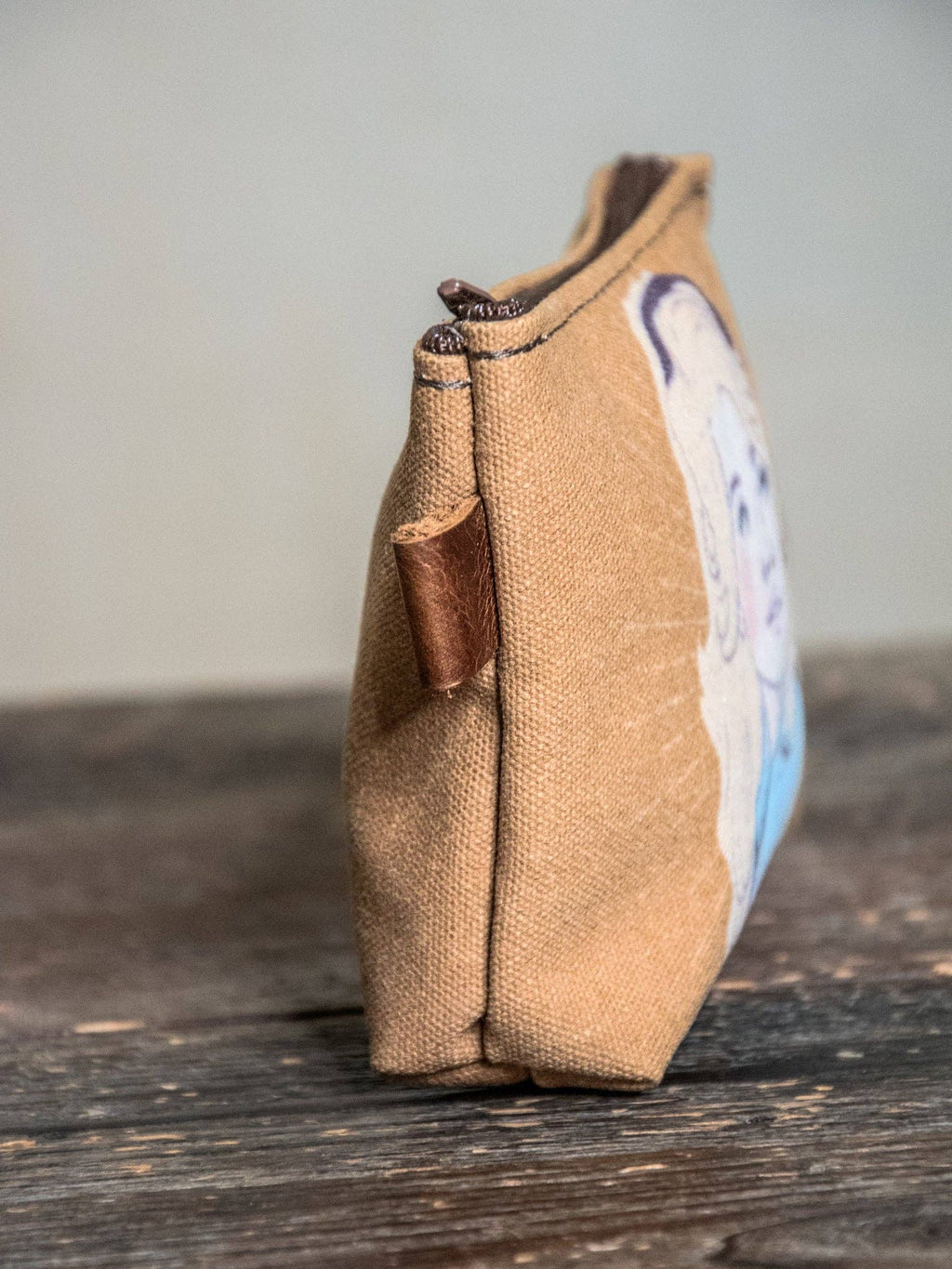 Dolly Hand Printed Canvas Zipper Pouch