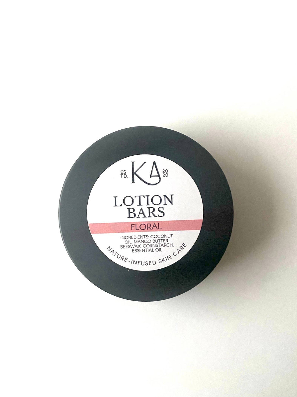 Floral Lotion Bar - 2 oz circle - Lavender - Solid Lotion