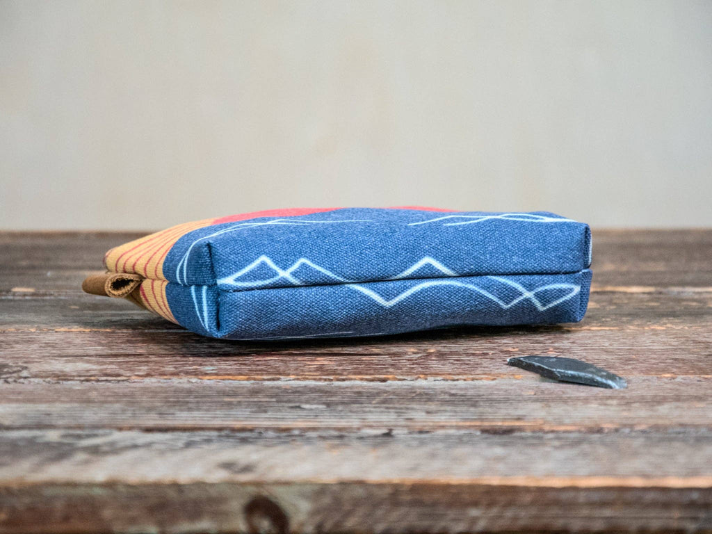 Sun and Sea Handprinted Canvas Zipper Pouch