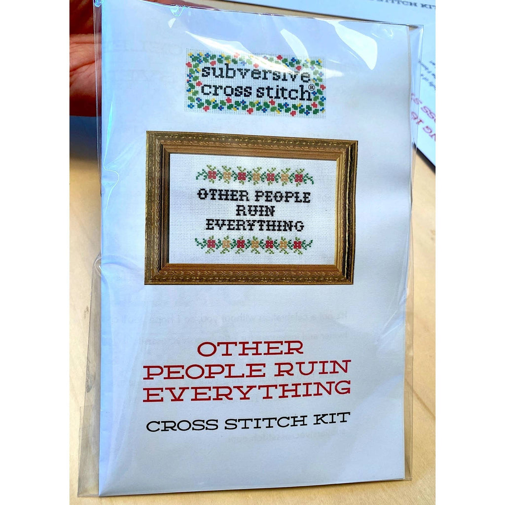 Warning - Stabby! Deluxe Cross Stitch Kit