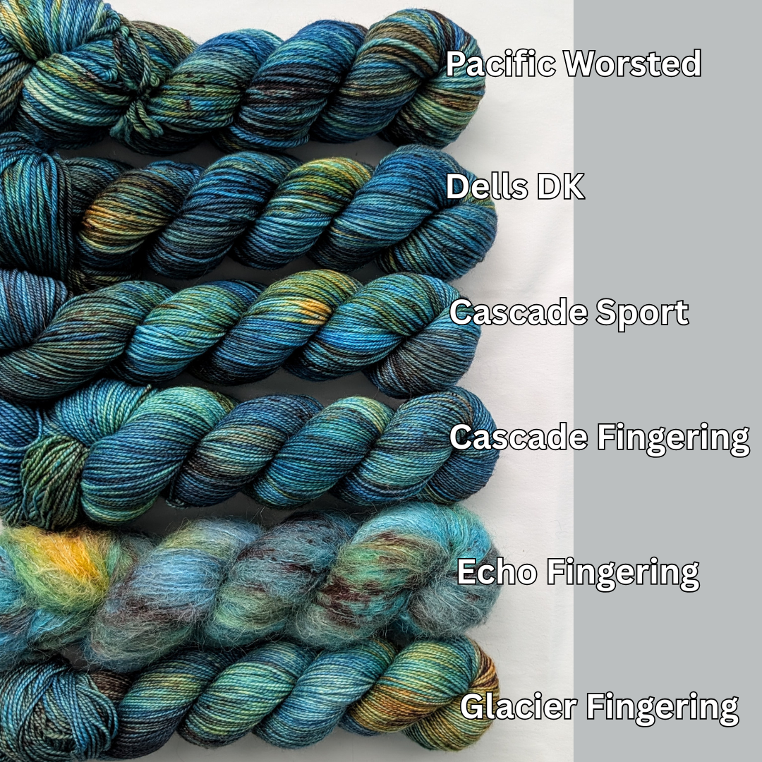 The Ginger Needle Yarns - Acadia, Hand Dyed Yarn