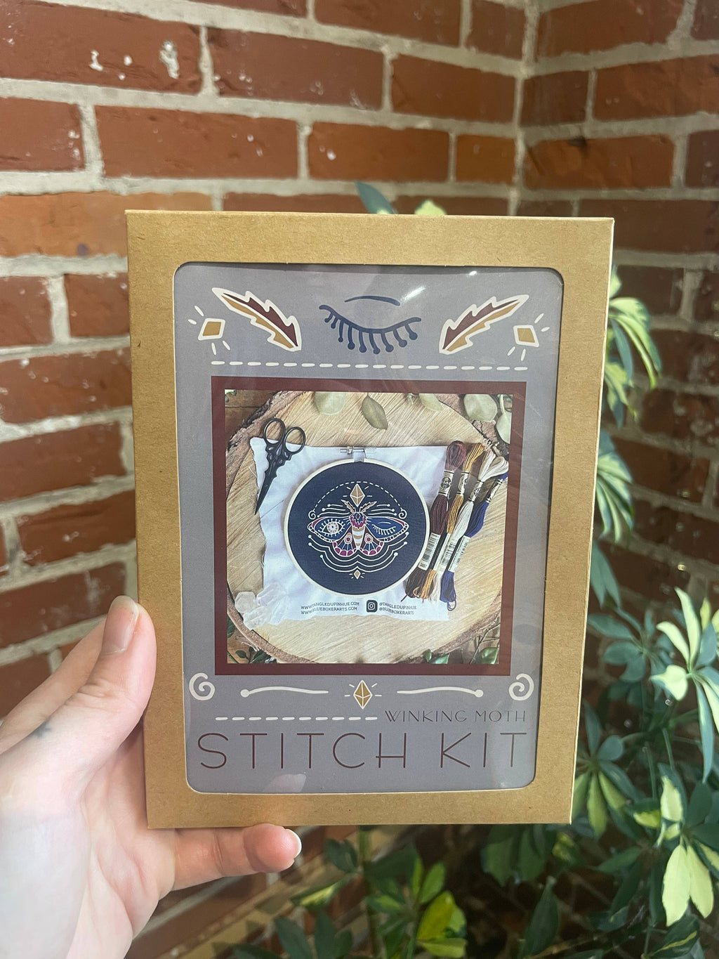 DIY Stitch Kit -  Winking Moth Embroidery Kit