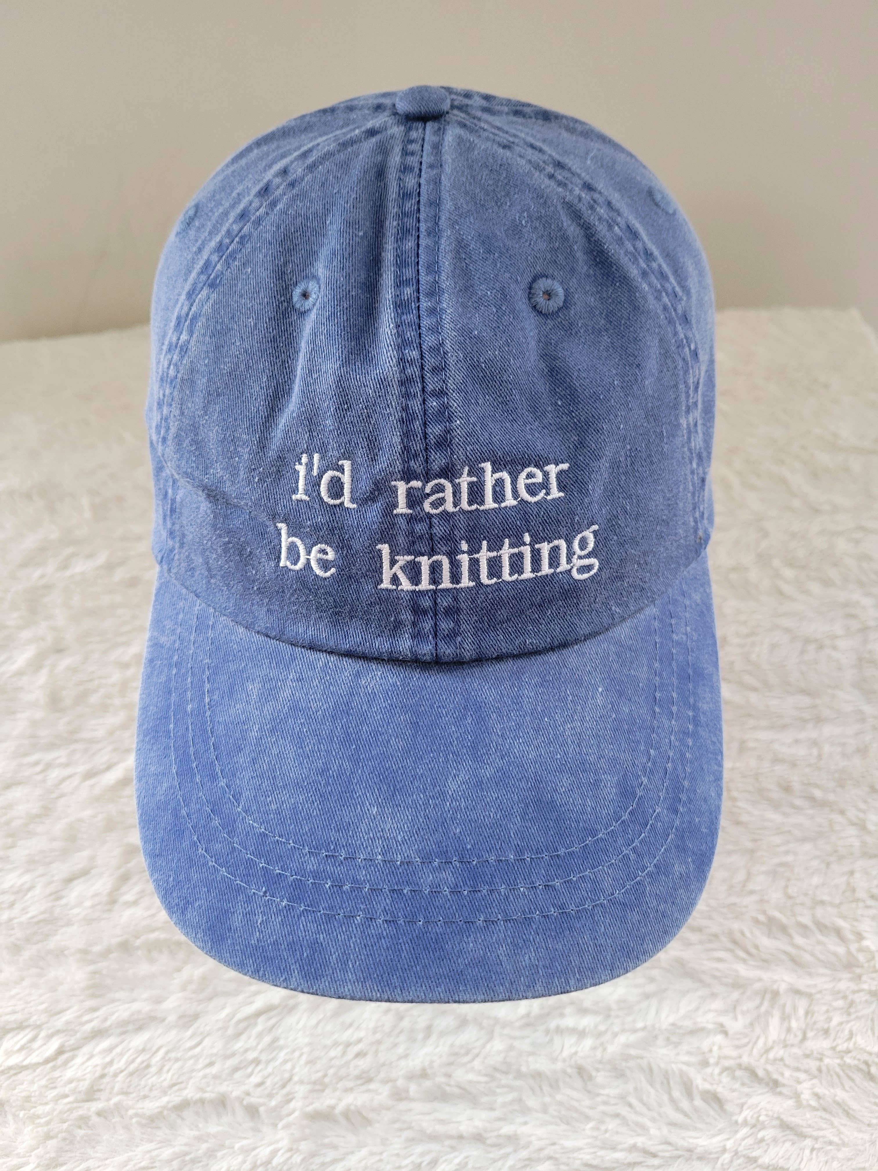 "i'd rather be knitting" Baseball Hat