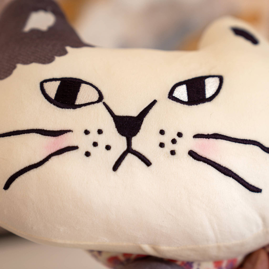 Kusuguru Japan "Matilda" Patchwork Cat Plush - Long Pillow