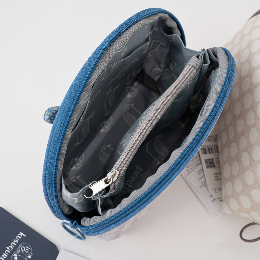 Kusuguru Shimapu Bird Embroidered Shell Pouch
