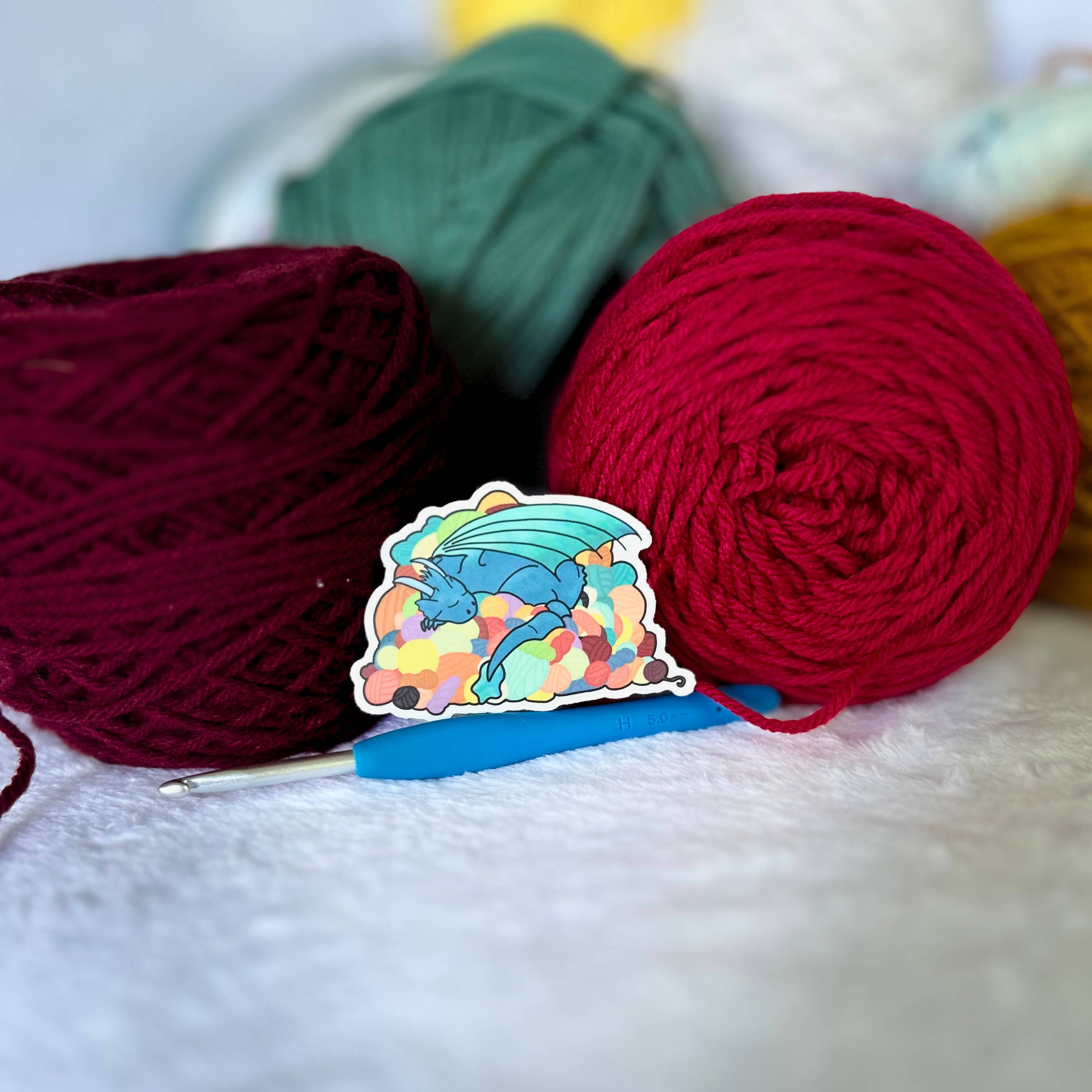 Dragon's Yarn Hoard Sticker