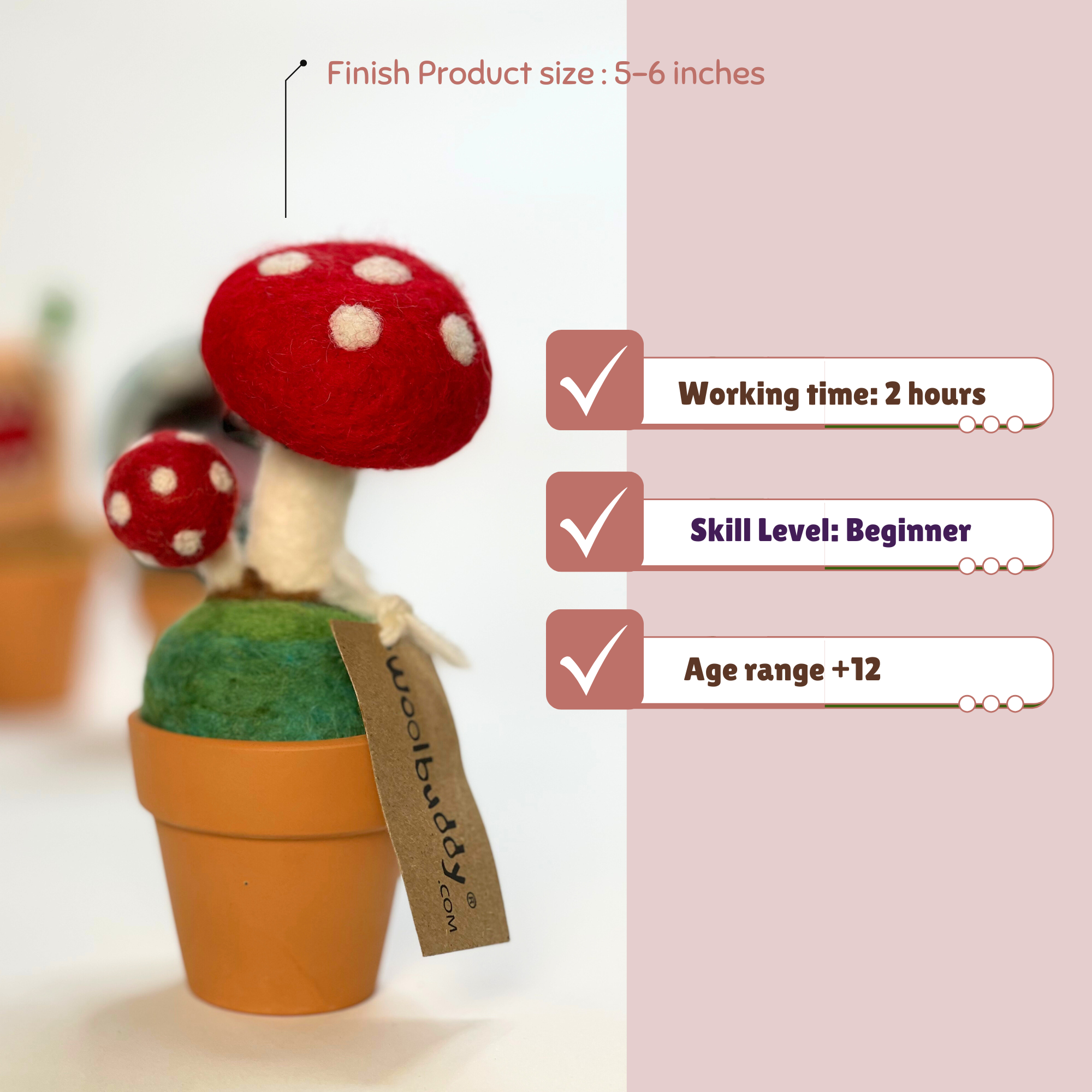 DIY Needle Felting Monster Kit – Mushroom