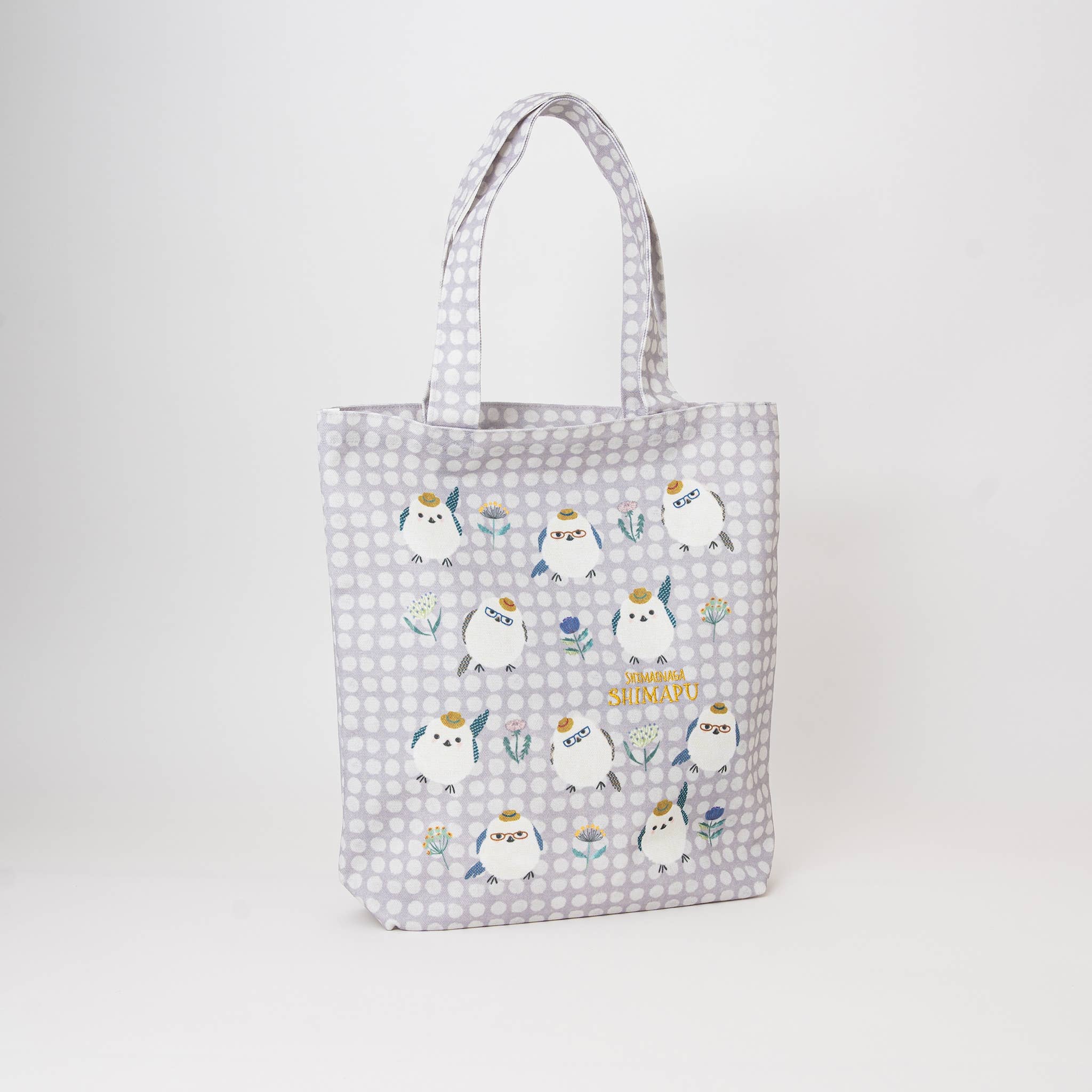 Kusuguru Shimapu Bird Embroidered Canvas Shoulder Tote