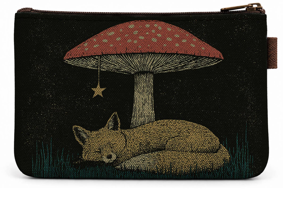 Fox Dreams - Canvas Zipper Pouch