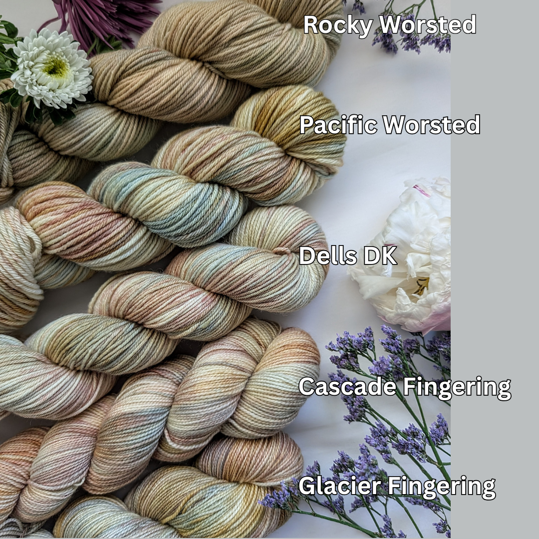 The Ginger Needle Yarns - Arches, Hand Dyed Yarn
