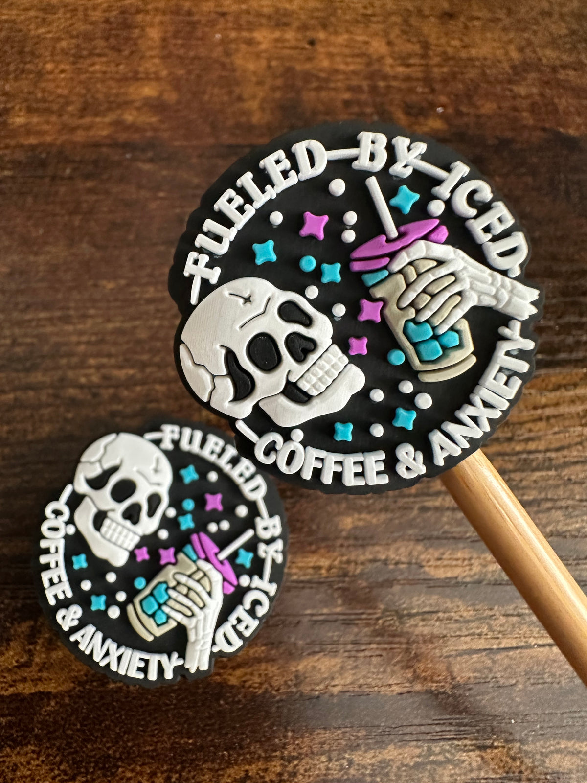 Fueled by Iced coffee and anxiety Stitch Stoppers