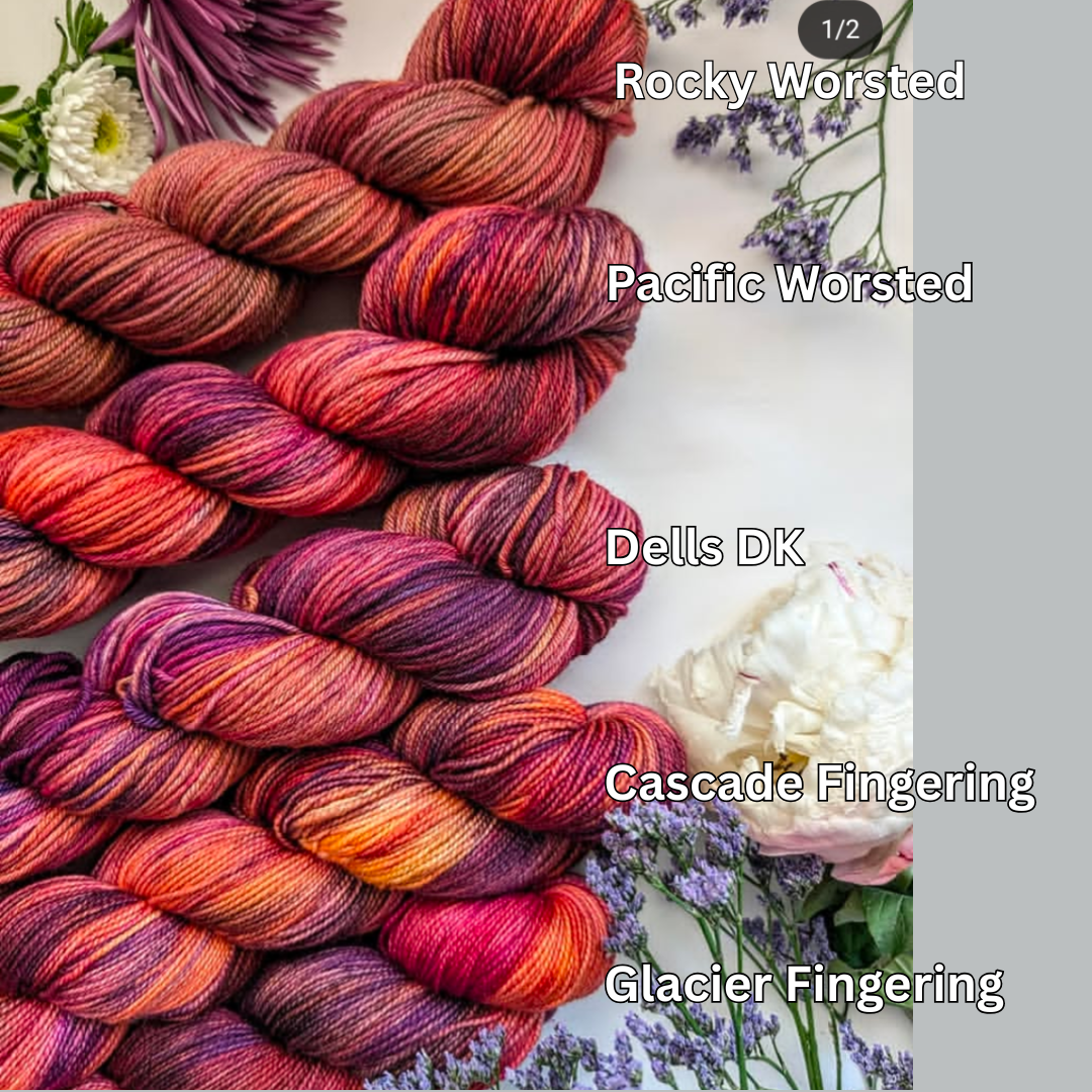The Ginger Needle Yarns - Yosemite, Hand Dyed Yarn