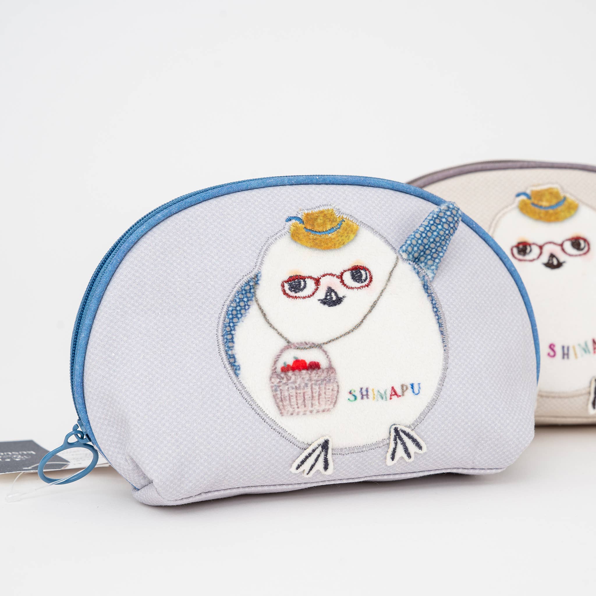 Kusuguru Shimapu Bird Embroidered Shell Pouch