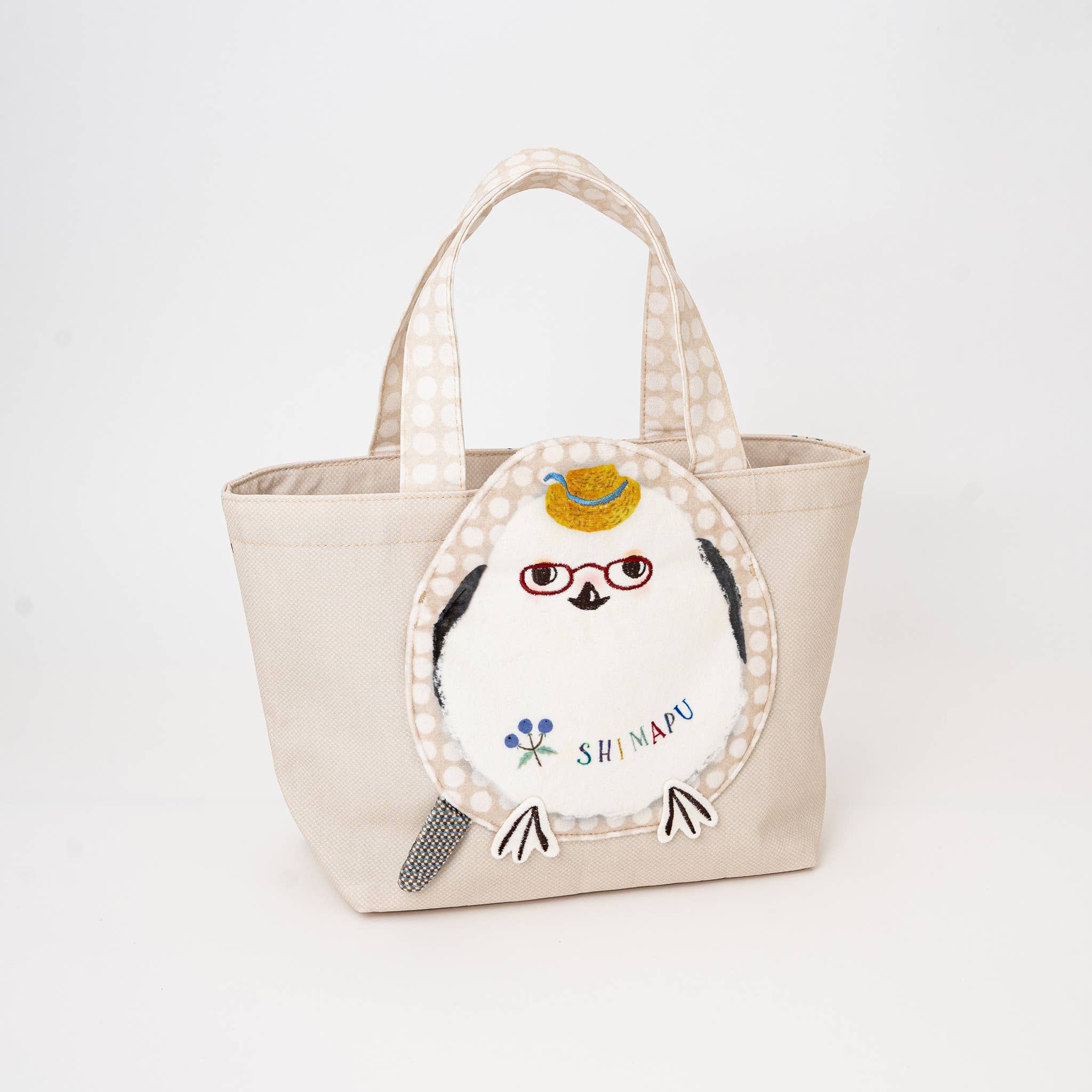 Kusuguru Shimapu Bird Embroidered Canvas Tote