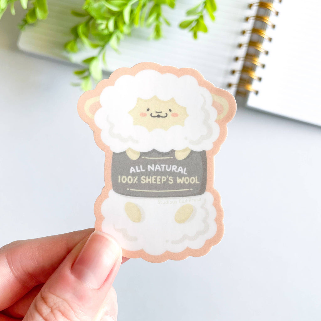 Cute Sheep Wool Yarn Skein Waterproof Matte Vinyl Sticker