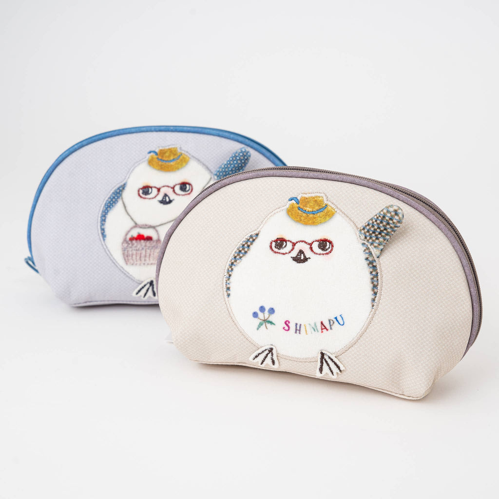 Kusuguru Shimapu Bird Embroidered Shell Pouch