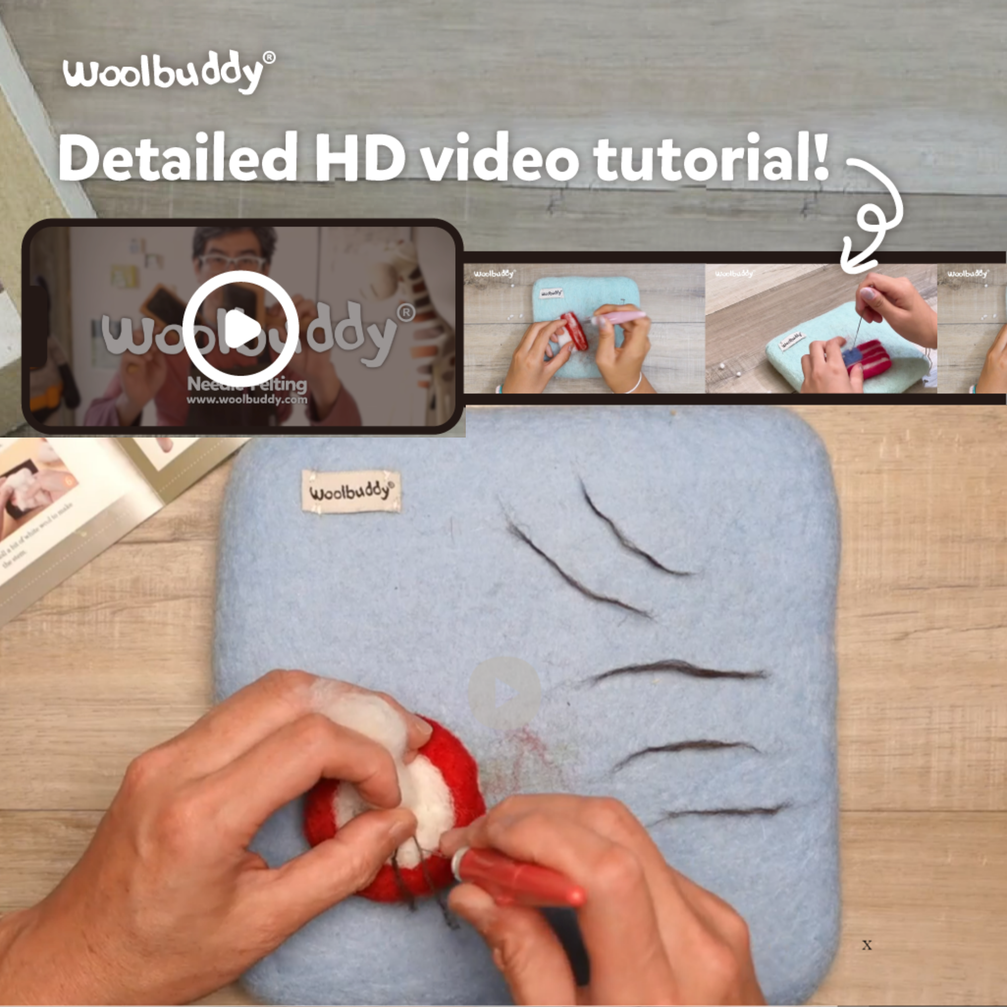 DIY Needle Felting Monster Kit – Mushroom