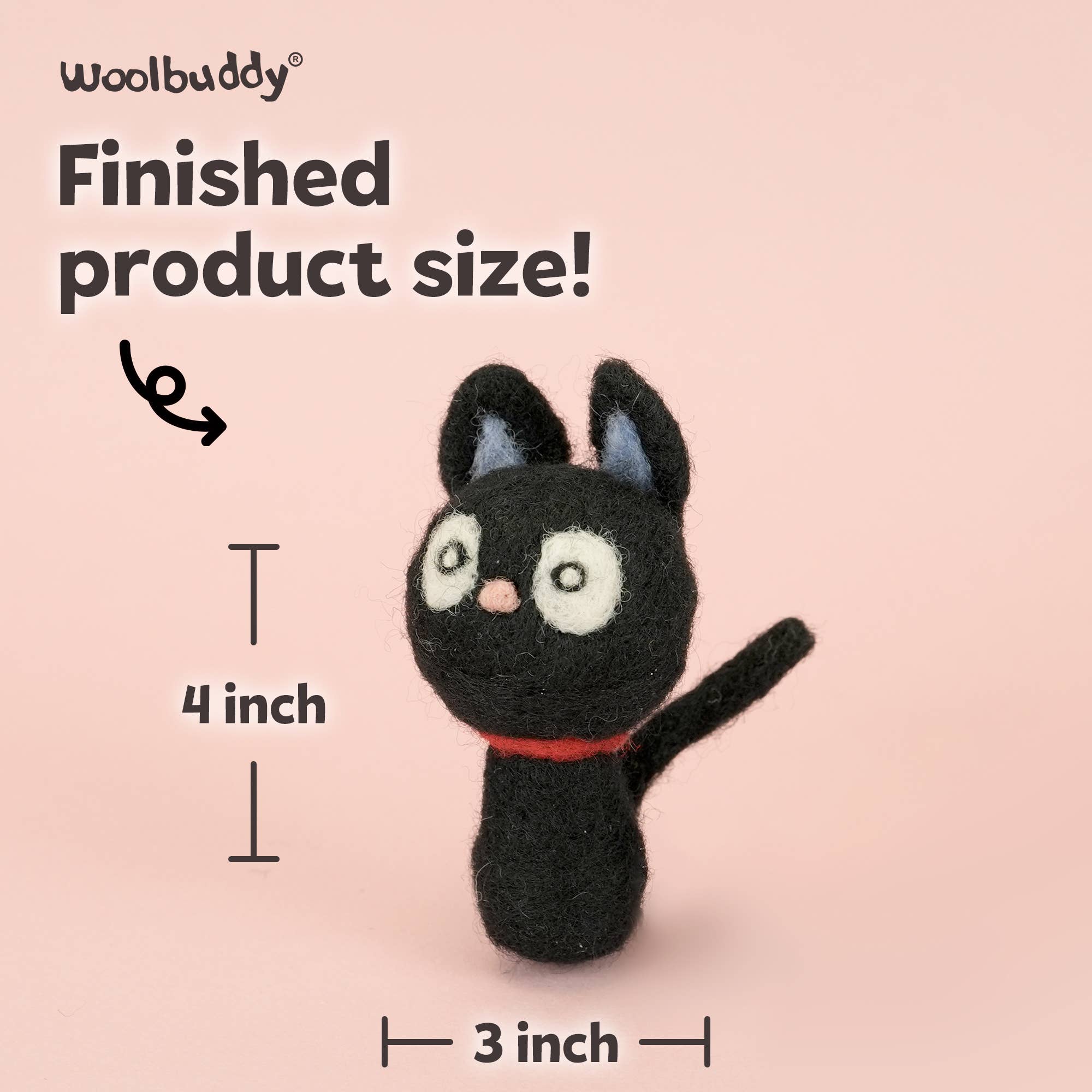 Needle Felting Kit – DIY Black Cat craft kit for beginners