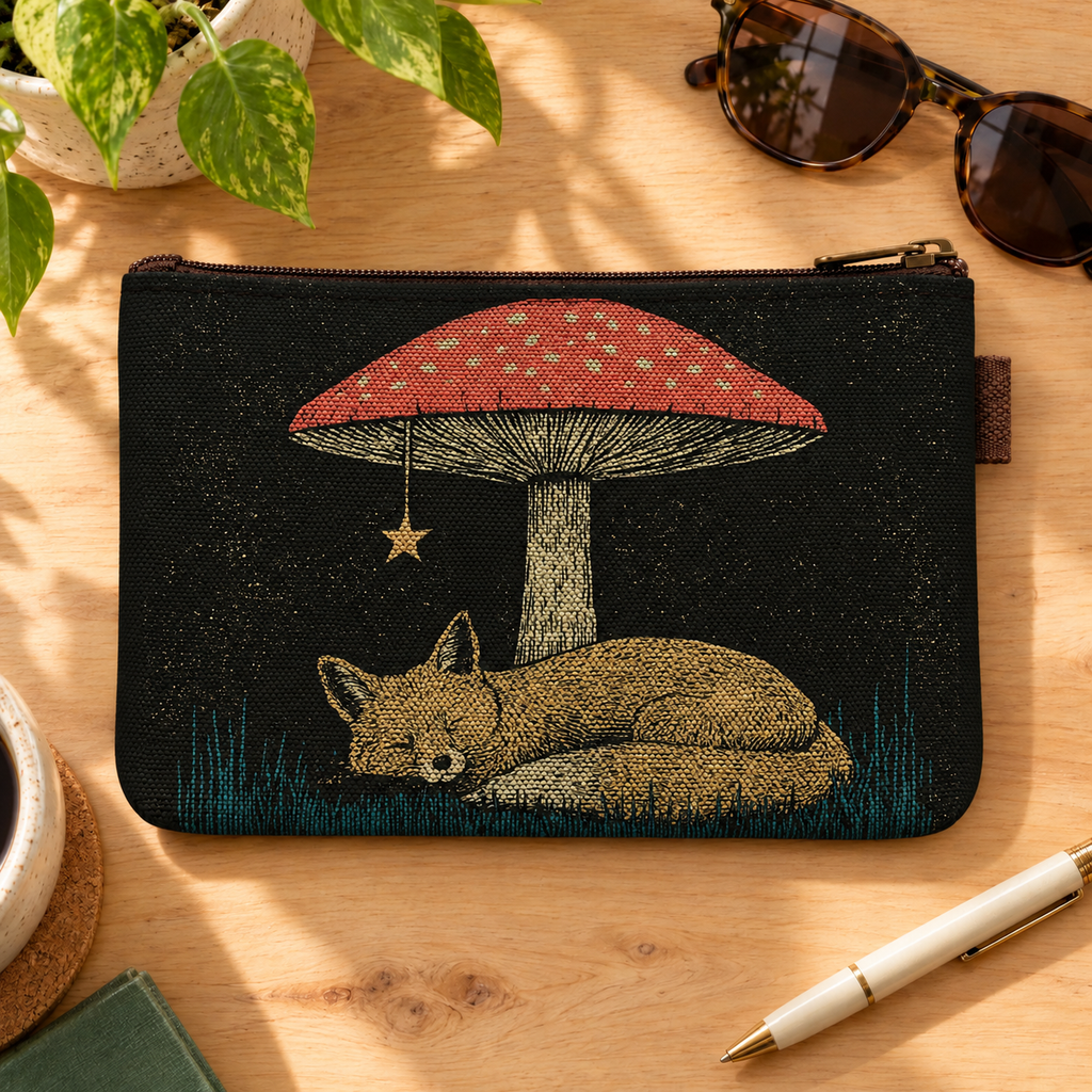 Fox Dreams - Canvas Zipper Pouch