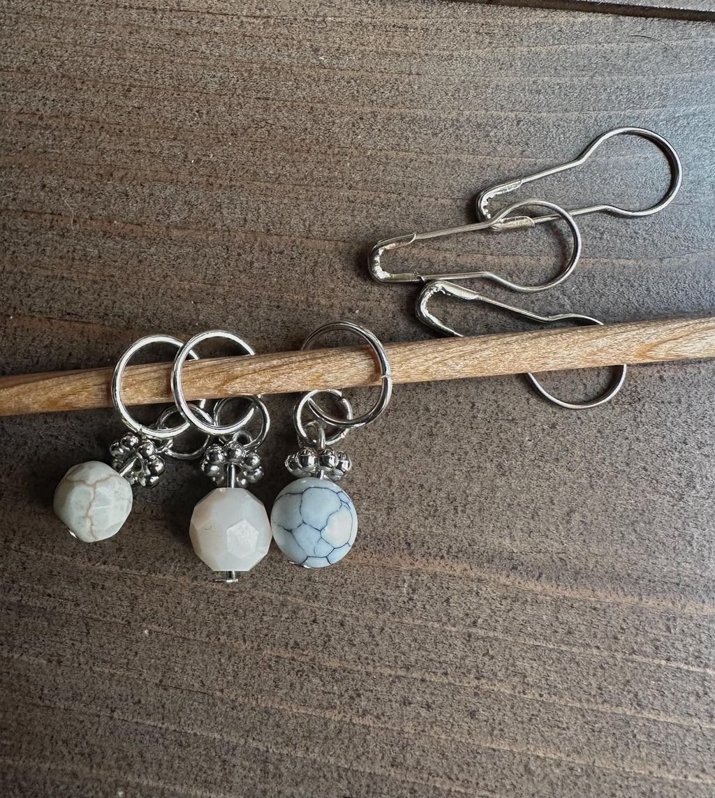 Stone Bead stitch marker set - 3 piece