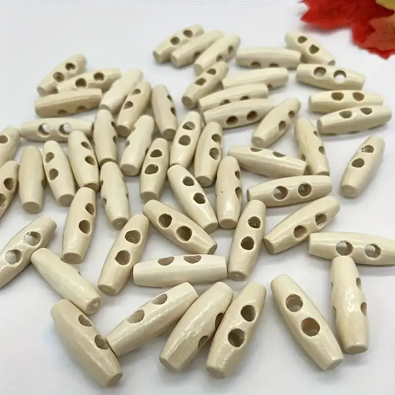 Natural Wooden Button - Embellishments,  Notions, Crafts Art