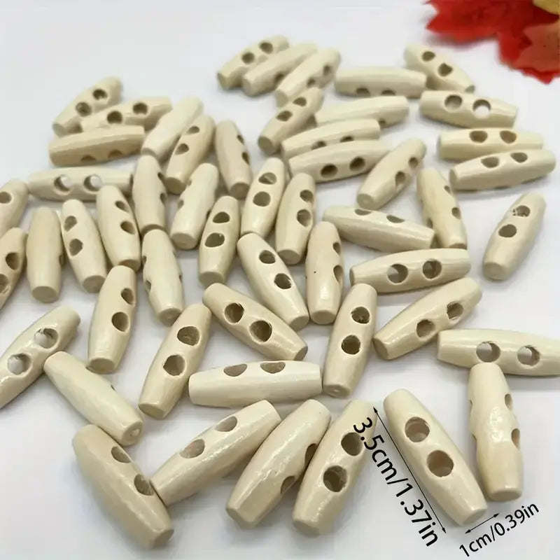 Natural Wooden Button - Embellishments,  Notions, Crafts Art