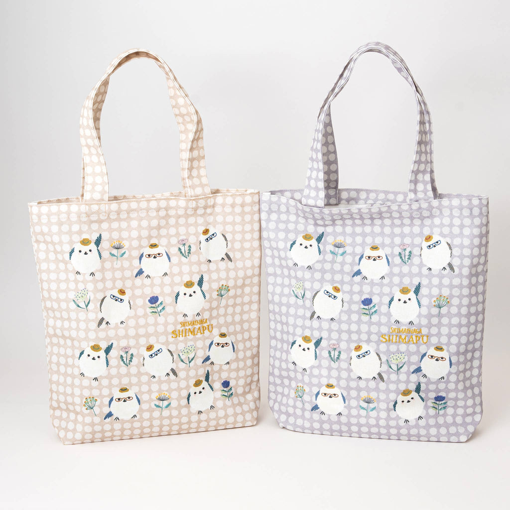 Kusuguru Shimapu Bird Embroidered Canvas Shoulder Tote