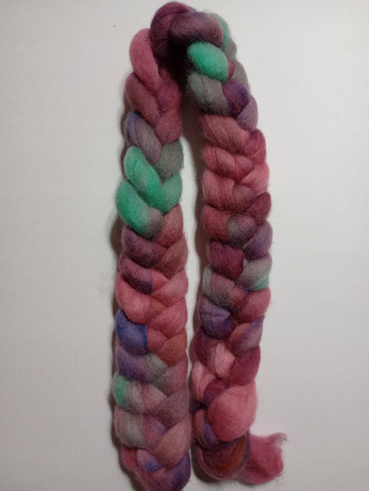 HM Lloyd Kent Romney Hand Dyed Roving - 100 g. braids - OOAK Color