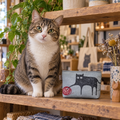 Meow Handprinted Canvas Zipper Pouch